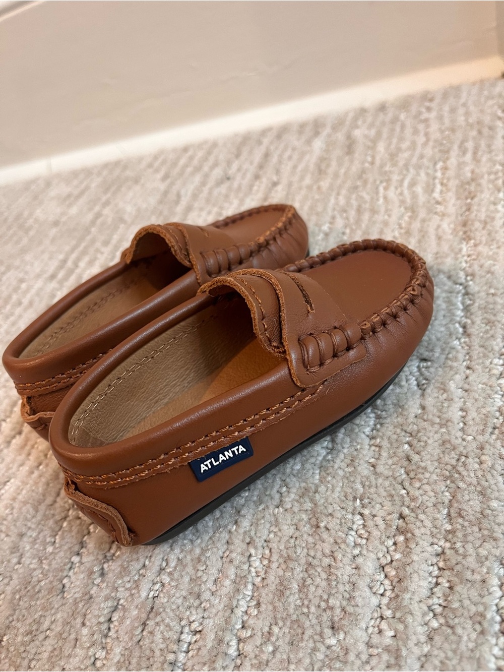 Atlanta Moccasin toddler Brown Slip-On Moccasin Loafers -
